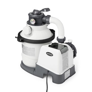 lot 2982094 image: Intex10 inch Krystal Clear Sand Filter Pool Pump 1500 Gph Motor 1200 GPH System Flow Rate with GFCI 110-120 V - Retail $349.65