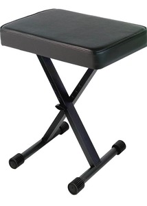 lot 2982097 image: GLEAM Keyboard Bench Padded Cushion X-Style Height Adjustable 16.3-19.6in Piano Stool Bench Keyboard Chair Black