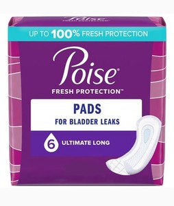 lot 2982283 image: Poise Incontinence Pads for Women 6 Drop Ultimate Absorbency Long 45Ct