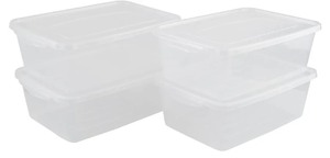 lot 2982289 image: IRIS USA 5 Quart Clear Storage Box Set of 4