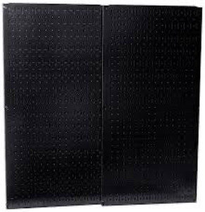 lot 2982293 image: Wall Control 30-P-3232B Black Metal Pegboard Pack - (2) 32 Tall x 16 Wide Black Pegboards