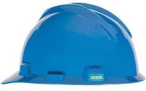 lot 2982265 image: Hard Hat Impact Resistant, V-Gard Slotted Cap, Type 1, Class E with ��fresh mark�� insignia. Blue