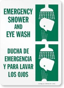lot 2982266 image: 5-Pack Emergency Shower & Eyewash Signs
