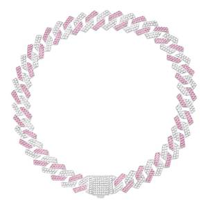 lot 4009 image: KOLODOGO Dog Chain Collar Glitter Diamond Cuban Collar Walking Metal Chain Collar with Design Secure Buckle Pet Metal Link Chain Jewelry Accessories for Small Medium Large Dogs Cats (8Inch, Blue)