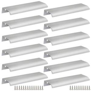 lot 4014 image: Qjaiune Back Mount Finger Edge Pull 150mm5.9, luminum Hidden Handle Concealed Tab Pulls for Home Kitchen Living Room Door Drawer Cabinet (12Pcs, Silver)
