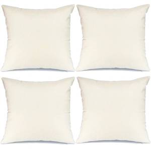 lot 4019 image: CROWNED BEAUTY Merry Christmas Throw Pillow Covers 18 x 18 Inch Set of 4, Striped Polka Dots Truck Trees Xmas Farmhouse Throw Pillowcases for Home Decoration (Red) CP043-18