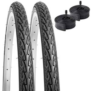 lot 4026 image: 2 Pack 26 Bike Tires 26x1.5040-559 Plus 2 Pack 26 Bike Tubes 26x1.501.75 AV 32mm Schrader Valve Compatible with 26x1.50 Bike Tires and Tubes (Black)