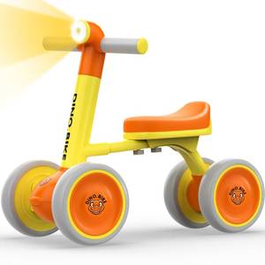 lot 4031 image: RONSTONE Baby Balance Bike 1 Year Old Girls Boys - 12-24 Months Toddler Balance Bike with Night Lamp- 4 Silence Wheels Baby Bikes - Ride On Toys for Kids First Bike Gift (Orange)
