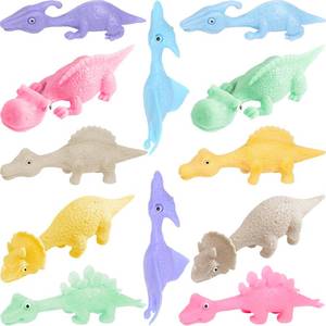 lot 4040 image: Jishi Slingshot Dinosaur Finger Toys Party Favors Kids Gifts Christmas Stocking Stuffers Bulk 12pcs Sticky Squishy Dinosaurs Fidget Toys for Kids Ages 3 Year Old Boys Girls Birthday Goodie Bag Prizes