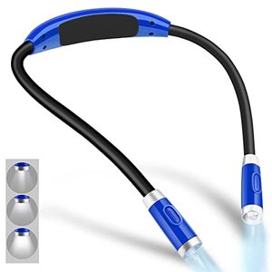 lot 4047 image: Vekkia Rechargeable LED Neck Reading Light, Book Lights for Reading in Bed, 3 Brightness Levels, Flexible Soft Silicone Arms Comfortable Wear, Long Lasting. Perfect for Readers, Craft & Knitting