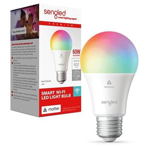 lot 4050 image: Sengled LED Smart Light Bulb (A19), Matter-Enabled, Multicolor, Works with Alexa, 60W Equivalent, 800LM, Instant Pairing, 2.4 GHz, Wi-Fi, 1-Pack