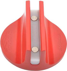 lot 4051 image: POTAUTO Universal Aluminum Grooved Magnetic Jack Pad Jacking Puck Pinch Weld (Slot Width 0.39 Inch) Frame Rail Adapter for Vehicles (Qty 1, Red)
