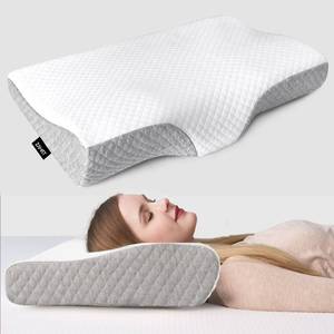 lot 4061 image: ZAMAT Contour Memory Foam Pillow for Neck Pain Relief, Adjustable Ergonomic Cervical Pillow for Sleeping, Orthopedic Neck Pillow with Washable Cover, Bed Pillows for Side, Back, Stomach Sleepers