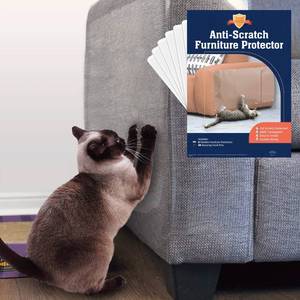 lot 4062 image: Stelucca Amazing Shields Cat Scratch Furniture Protector - Pack of 10, Adhesive Clear 17x12 in Cat Training Couch Protector - Plastic, Anti Scratching Sticky Tape Cat Repellent Mat - Scratching Post