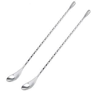 lot 4071 image: DIFENLUN 12 Inches Mixing Spoon Stainless Steel, 2 Pack Spiral Pattern Bar Spoon for Cocktail Shaker Tall Cups(Silver)