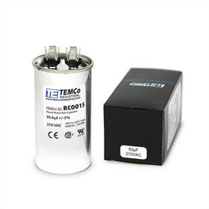 lot 4080 image: TEMCo 50 ufMFD 370 VAC Volts Round Run Capacitor 5060 Hz AC Electric - Lot -1 (Optional ufMFD, Voltage and Lot Quantities Available)