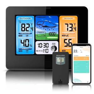 lot 4085 image: HEYAXA Weather Station, Wireless Indoor Outdoor Thermometer with LCD Digital Display, Outdoor Sensor, Smart Home Weather Station with App, Moon Phase, Real- time Forecast etc.