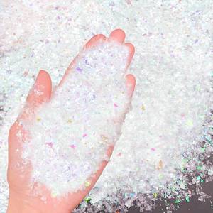 lot 4096 image: Apragaz 5.3oz Christmas Twinkles Snow Artificial Fake Snow Decoration Plastic Sparkling Snow Faux Craft Snow Filler for Christmas Village Display Xmas Tree Party Decor Supplies (White, AB Color)