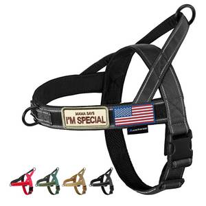 lot 4097 image: Annchwool No Pull Dog Harness with Soft Padded Handle,Reflective Strip Escape Proof and Quick Fit to Adjust Dog Harness,Easy for Training Walking for Small & Medium and Large Dog(Black,L)