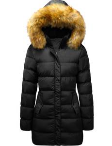lot 4119 image: Szory Womens Winter Down Thicken Jacket Puffer Parka Coat with Removable Fur Hood (Black,Medium)
