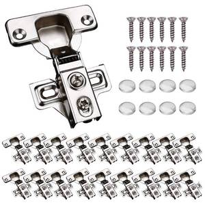 lot 4124 image: KONIGEEHRE 20 Pack Soft Close Cabinet Door Hinges for 12 Partial Overlay Cupboard, 100 Degree Opening Angel, Stainless Concealed Kitchen Cabinet Hinges with Mounting Screws and Manual