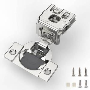 lot 4125 image: FURNIWARE 20 Pieces Soft Closing Cabinet Hinges, 1-14 inch Overlay Cabinet Hardware Hinges Nickel Plated- 105 Degree