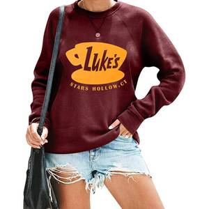 lot 4158 image: DUTUT Lukes Diner Sweatshirt Women Thin Lightweight Shirt Funny Graphic Long Sleeve Stars Hollow Pullover Coffee Tops XL