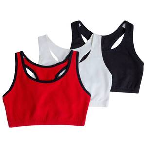 lot 4178 image: Fruit of the Loom Womens Built Up Tank Style Sports Bra Fashion Colors, Red Hot With BlackWhiteBlack, 46