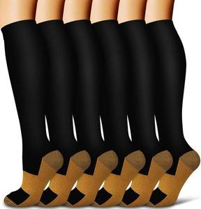 lot 4189 image: COOLOVER Copper Compression Socks for Women and Men(6 Pairs)-Best Support for Running, Athletic, Nursing, Travel