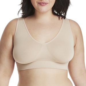 lot 4194 image: Hanes Womens Wireless Bra, Full-coverage Pullover Stretch-knit Smoothing T-shirt Bras, Nude, X-Large US
