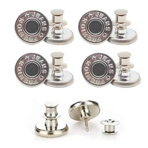 lot 4196 image: Button pins for Jeans, No Sew and No Tools Instant Jean Button Pins for Pants,4 Sets Replacement Buttons, Simple Installation, Reusable and Adjustable