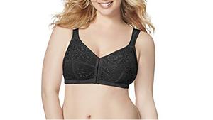 lot 4205 image: JUST MY SIZE womens Easy on Front Close Wirefree Mj1107 Bras, Black, 40D US