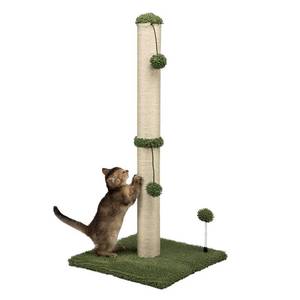 lot 4907 image: MECOOL 34in Tall Cat Scratching Post Premium Basics Kitten Scratcher Sisal Scratch Posts Trees with Hanging Ball for Indoor Cats (34 inches for Adult Cats, Cactus Green)