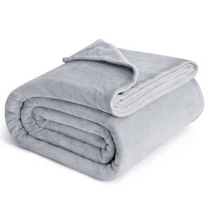 lot 4912 image: Bedsure Fleece Blanket Queen Blanket Light Grey - Bed Blanket Soft Lightweight Plush Fuzzy Cozy Luxury Microfiber, 90x90 inches
