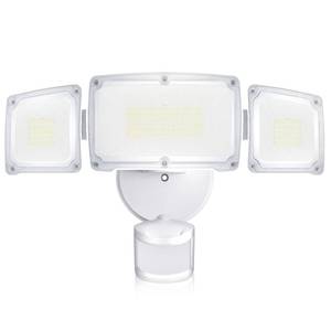 lot 4913 image: Amico 3 Head LED Security Lights with Motion Sensor, Adjustable Motion Detected Flood Light 40W 4000LM, 5000K, IP65 Waterproof, Outdoor Motion Sensor Light for Garage, Yard, Entryways(White)