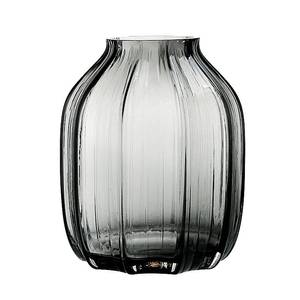 lot 4918 image: Black Grey Glass Vase for Flowers,Dark Grey Bud Tall Glass Vases,H-8.0 Simple Striped Design for Home Floor Decor,Farmhouse Decor, Centerpiece Coffee Table Decorations