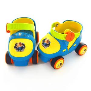 lot 4920 image: Kids Childrens Boys Girls Adjustable Speed Quad Roller Skates Shoes with Safe Lock Mode for Beginners (Blue)