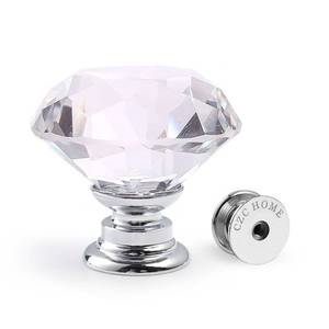 lot 4929 image: CZC HOME 10 PCS Diamond Crystal Glass Pull Handle Cabinet Knobs Cupboard Drawers Cabinet Dresser Bookcase Wardrobe (30mm, Transparent)