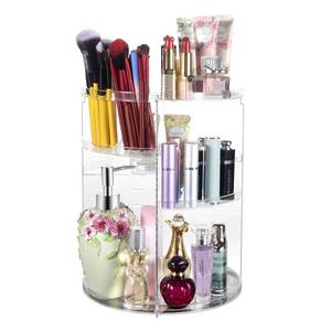 lot 4935 image: COYAHO 360° Rotating Makeup Organizer, Spinning Bathroom Organizer Countertop, Cosmetic Holder Shelf, Make Up Organizers and Storage for Bedroom, Transparent