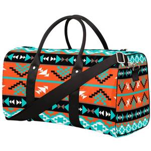 lot 4947 image: Ethnic Aztec Geometric Travel Duffel Bag, Sports Tote Gym Bag Weekender Bag Workout Bag Carry on Luggage Handle Bag Overnight Shoulder Bag for Women Men