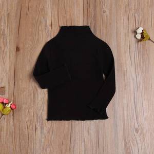 lot 4959 image: Girls Casual Tops Long Sleeve Turtleneck T-Shirt Basic Solid Color Blouse Outfit for Toddler Baby Girl 1-8 Years (Ribbed -Black,5-6X)