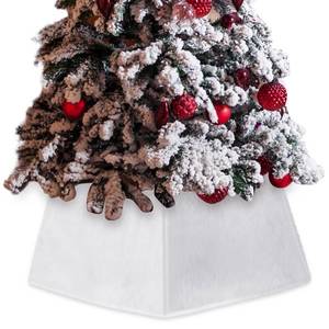 lot 4964 image: Liliful 28 Inch Christmas Tree Base Cover White Christmas Tree Bottom Cover Faux Fur Christmas Tree Skirt Hexagon Christmas Tree Base Cover Foldable for Xmas Party Tree Stand Base Holiday Decorations