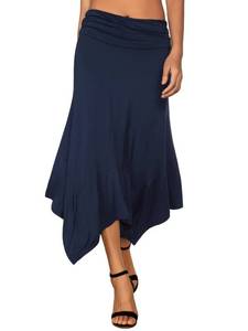 lot 4966 image: DJT Womens Flowy Handkerchief Hemline Midi Skirt X-Large Black