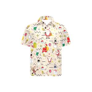 lot 4967 image: Retro Christmas Santa Boys Polo Shirt, Funny Boys Button Down Christmas Shirt Gift for Youth Teens L