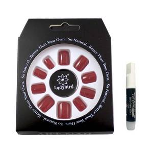 lot 4981 image: Press on Nails Short Square Fake Nails - Melayous 24 Pcs Glossy Nails Glue on Nails Stick on Nails, Full Cover Artificial Acrylic Nails False Nails with Glue for Women and Girls (Wine Red)
