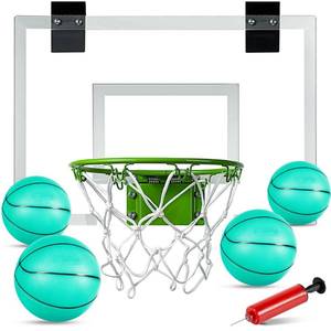 lot 4988 image: ropoda Mini Basketball Hoop - Glow in The Dark, Over The Door Basketball Hoop Indoor, Indoor Basketball Hoop Backboards for Teens and Adults, Mini-Basketball Hoop for Kids with 4 Balls and Pump