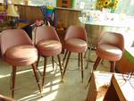 (4) ct. lot mauve bar stools, swivel top; 31