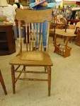 (2) vintage wooden chairs with wicker seats