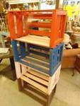 (4) ct. lot painted wooden crates, 24