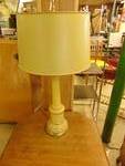 Table Lamp, Ceramic base, decorative metal topper